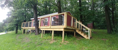 Enjoy a good book on the new deck overlooking the Mississippi River.