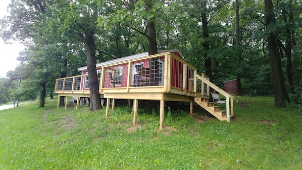 Enjoy a good book on the new deck overlooking the Mississippi River.