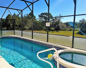 South-facing pool provides all day sunshine