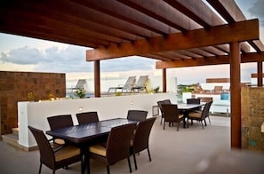 Dining area by the pool