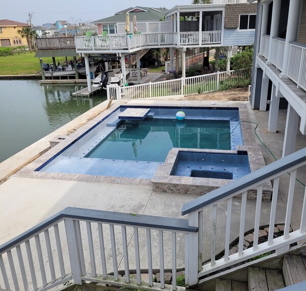 Back yard with pool