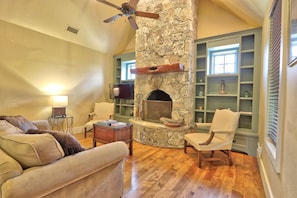 Living area with a flat screen television