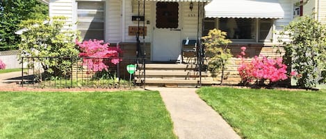 This is  the front of our home looking towards the street.