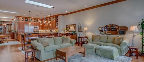 Great Room looking into Dining  and Kitchen