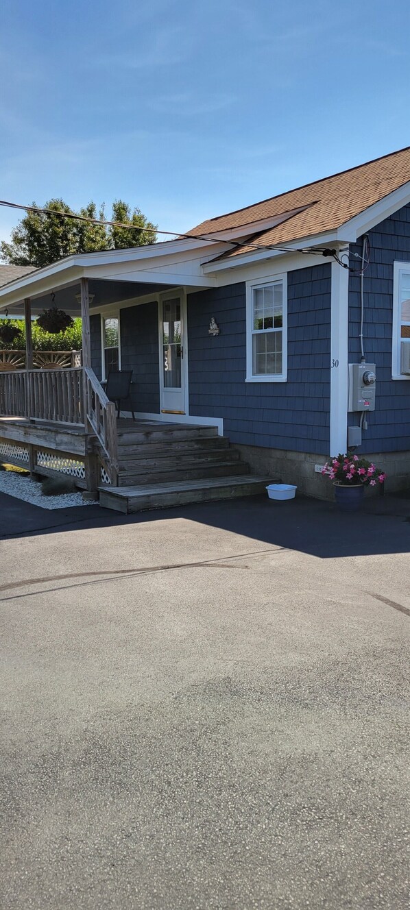 Beautiful blue shingle siding added for the beachy vibe