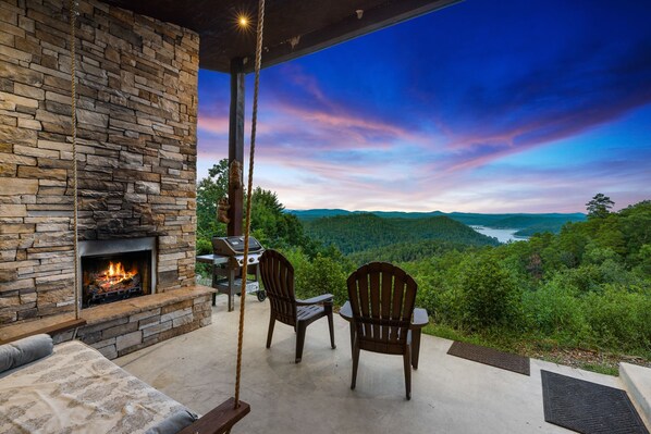 View from your outdoor living space as you swing from the hanging bed