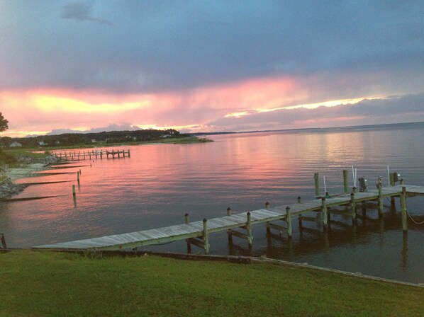 One of the amazing sunsets --our view up the Potomac River