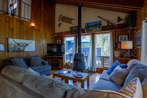 Living Room with Sectional sofa and large down filled double chair