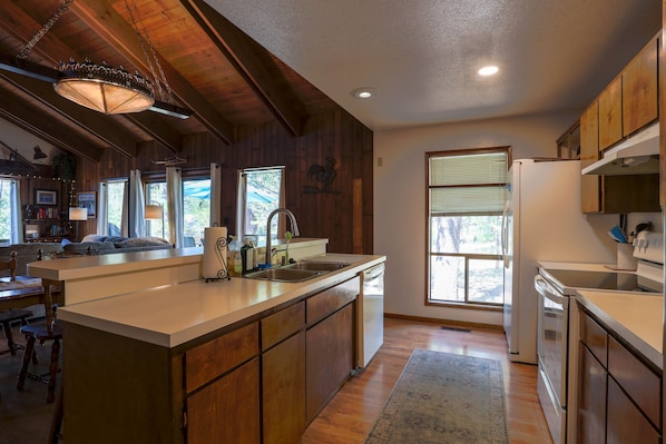 Large kitchen with center island