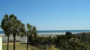 Balcony view of salt water marsh and southern view of ocean