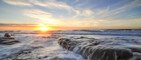 Sunset on a beach in San Diego

