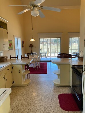 Kitchen and dining areas