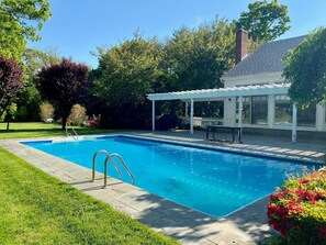 Heated Pool and tennis.  So peaceful and private.