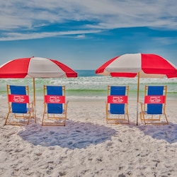 Beach service set up daily for my guests