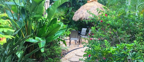 Tropical backyard with Tiki