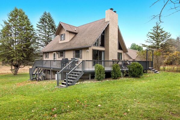 Back view of chalet