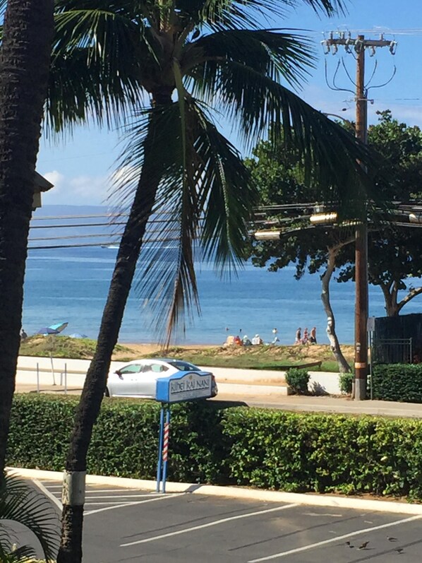 View from Lanai! Kam II beach just across the street.
