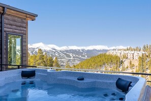 Enjoy the hot tub from the upper deck