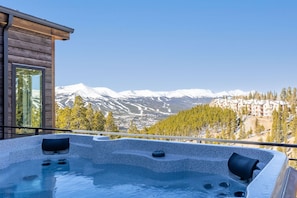 Enjoy the hot tub from the upper deck
