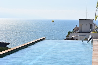 A cool view from the salt-water infinity pool...later enjoy the sunset here