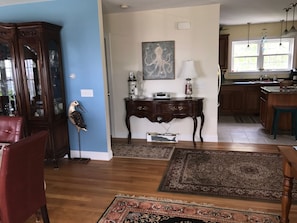 Looking in front door.