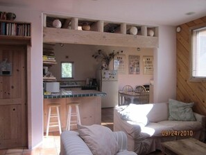 Looking at kitchen from living room