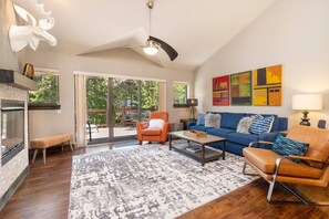 Cozy living area with fireplace!