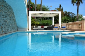 Nice swimming pool with chillout and children area. Completely new and private.