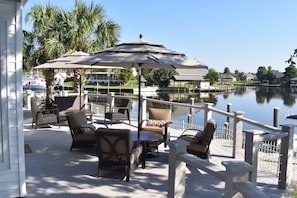 Private deck on the water.