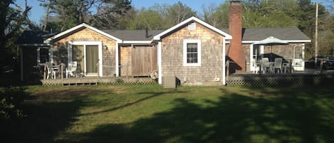 Back view with master suite deck and main deck

