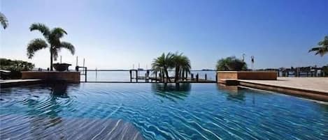 Infinity pool overlooking the river.