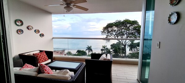 No cabin fever here! View is expansive, beautiful and totally beachfront