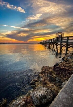 Stunning sunsets on river from community pier!!