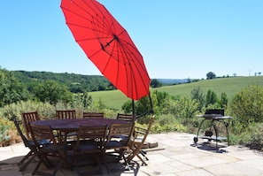 Dine overlooking the rolling countryside