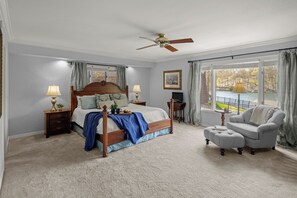 Sleep soundly in the spacious master suite with lake views.