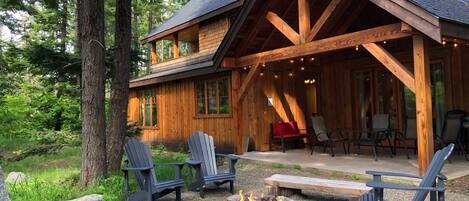 Back patio, gas fire pit, s’mores?