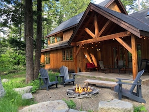 Back patio, gas fire pit, s’mores?