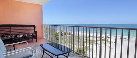 Beautiful beachfront, Direct Gulf of Mexico views in this great 3BR, 2 Bath.