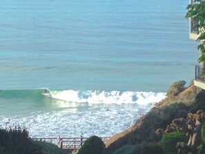 WAVE BREAKING DIRECTLY IN FRONT. PHOTO TAKEN FROM DECK