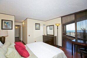 Bedroom with views of ocean & mountain