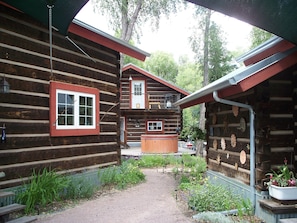 Studio is on 2nd level above the hot tub