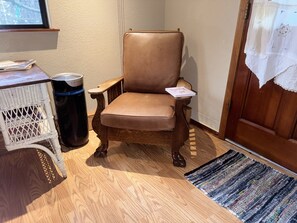 Enjoy one of the very first recliners.  This Morris Chair is actually very comfy