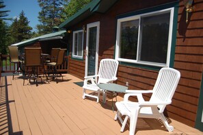 Mountain Escape with great outdoor decks, front of home
