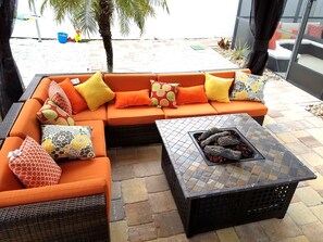 Fire pit and sitting area