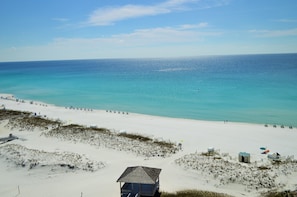 View from our Deck.  UNTOUCHED PHOTO!!  Water is truly that beautiful in Destin!