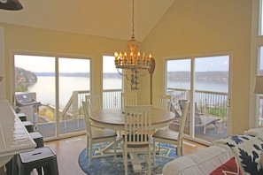 View of dining area, without leaf in