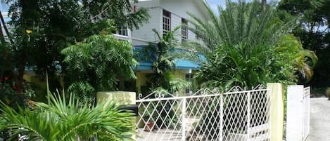 Front gate and Somnia house. There is parking for 2-3 cars in the driveway