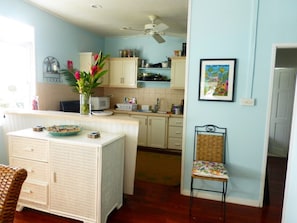 Kitchen area, well equipped with everything you need to prepare a 3 course meal!