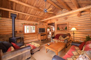 Living Room with cozy woodstove