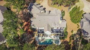 Aerial view of the house